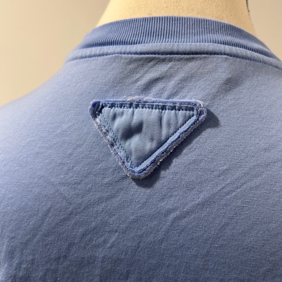 Prada Size XS Blue Cotton Crew Neck T-Shirt - Picture 5 of 10